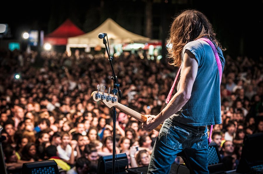 Amelie performs at the "Hard Rock Rocks La Merce" concert within La Merce celebrations.