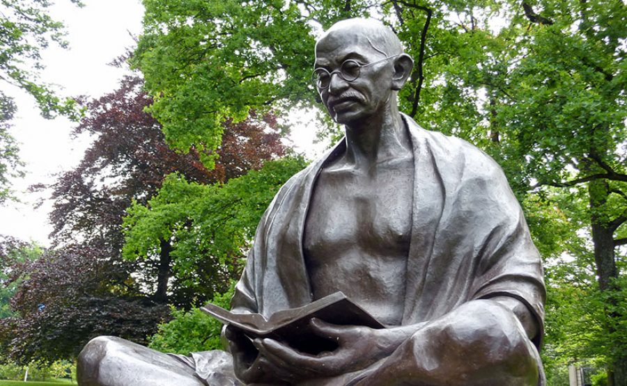 Statue of Mahatma Gandhi, Ariana park, Geneva, Switzerland