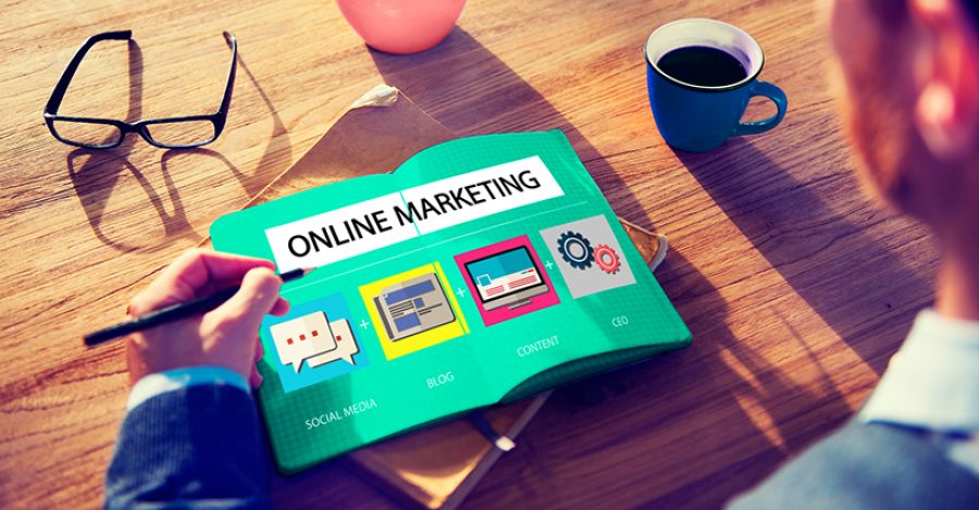 Online Marketing Strategy Branding Commerce Advertising Concept