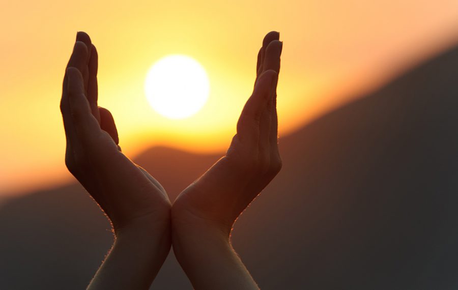 Sunset in hands