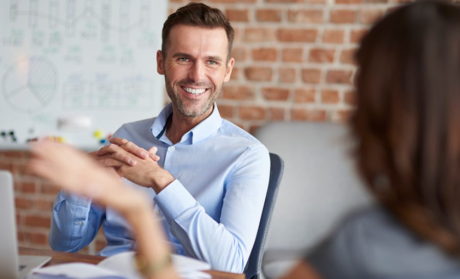 Job interview in the company