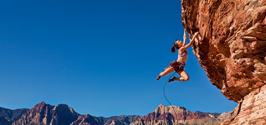 Rock climber on the edge.