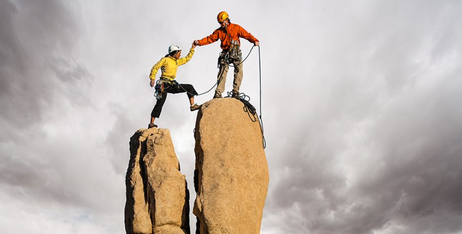 Conquering the summit.