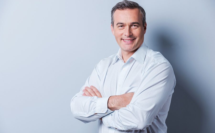 Confident mature man. Portrait of confident mature man in shirt
