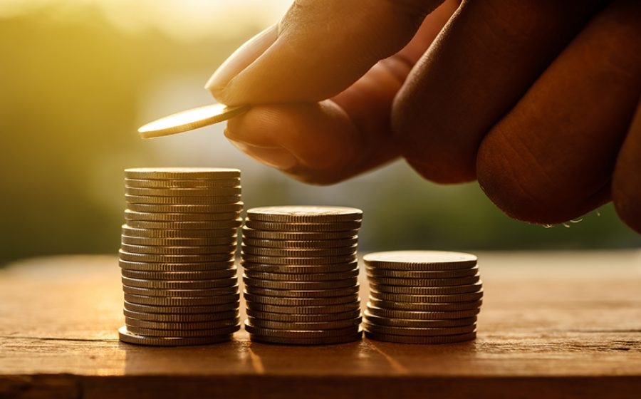 Saving money and banking for finance concept