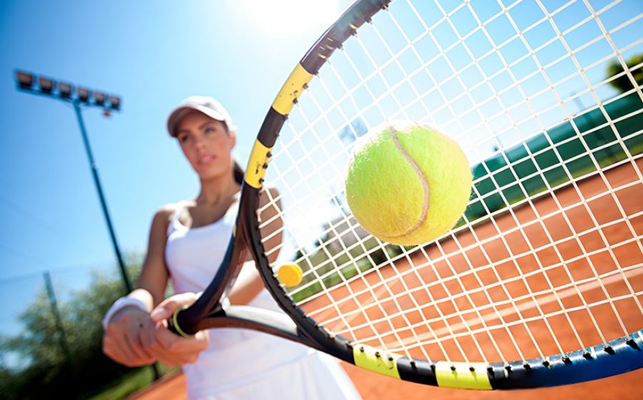 playing tennis