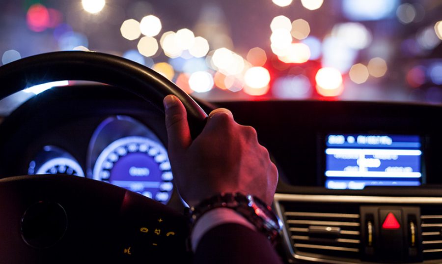 Fahrer am Steuer