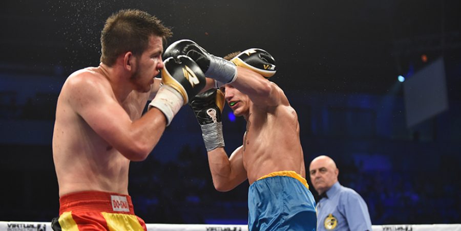 Ranking boxing fight in the Palaceof Sport in Kiev