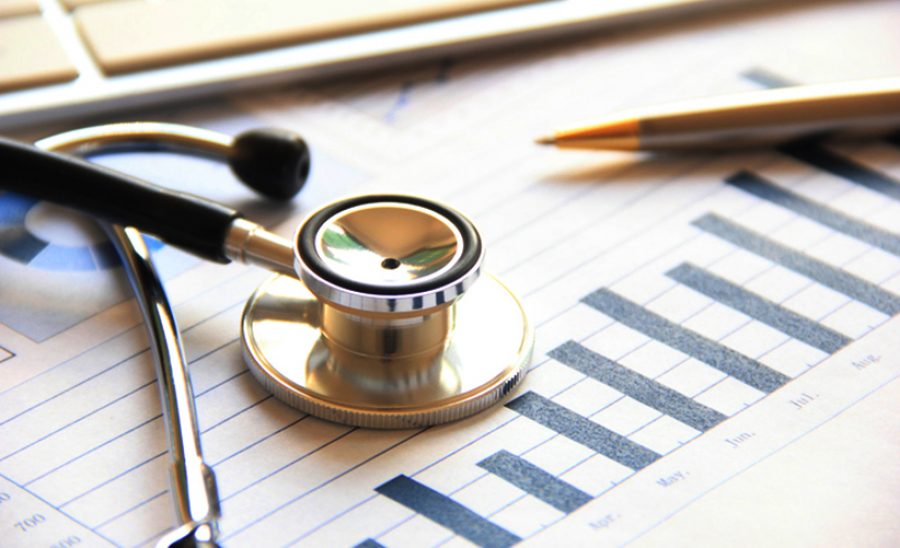Stethoscope with financial statement