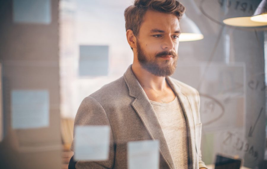 Man working at modern office.